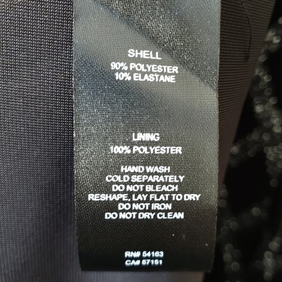 JH Evening Black Velvet Silver Glitter Mini Dress 14 Cocktail Cruise Party Event - Picture 7 of 11